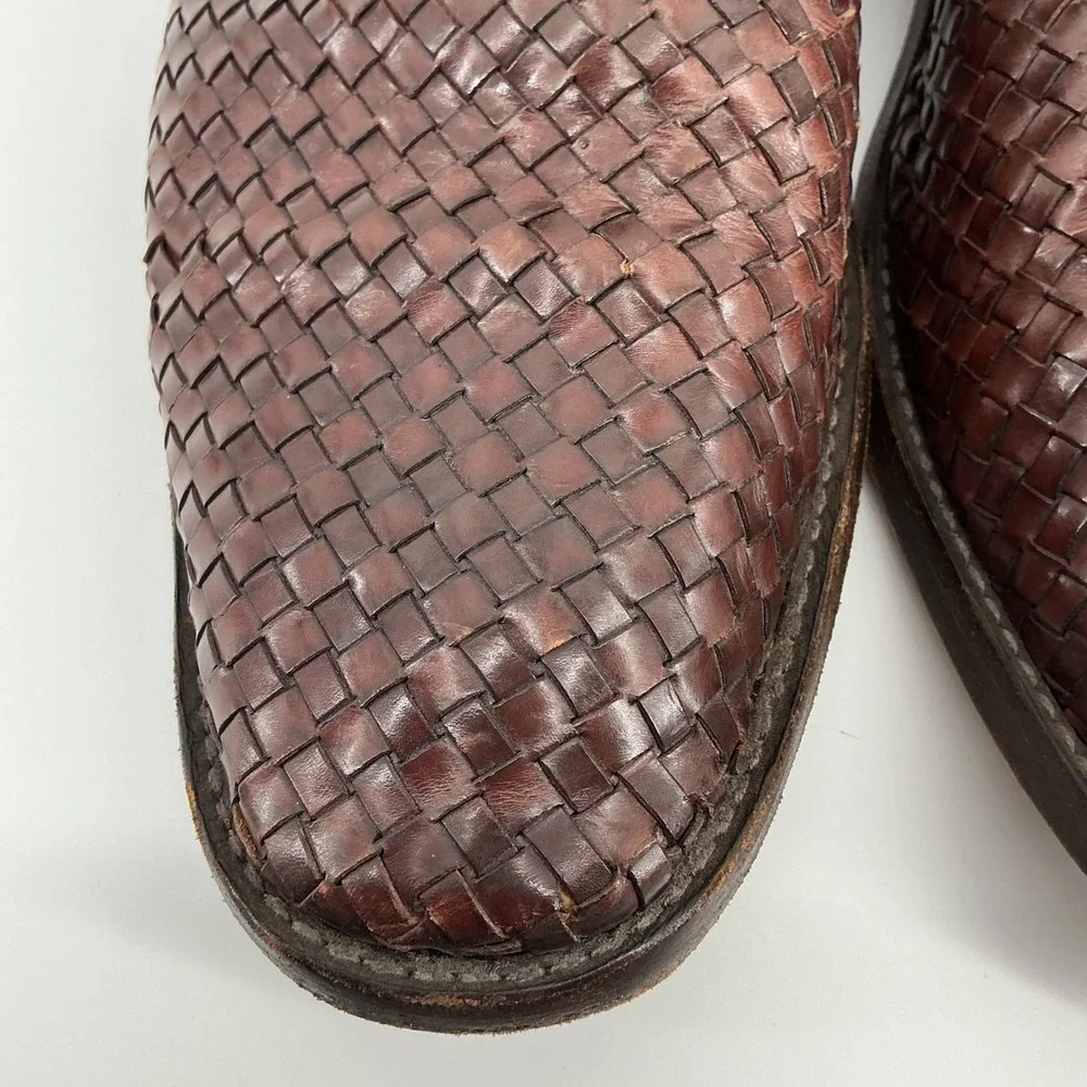 Fratelli Mens Brown Woven Leather Oxford Dress Shoes Made in Italy Size 15 W